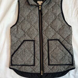 J Crew Factory Women's Black and White Herringbone Vest